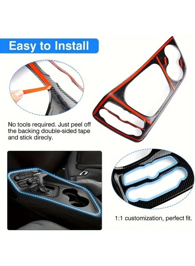 Carbon Fiber Center Console Trim Gear Shift Panel Cover For Dodge Challenger 2015 2023 - Image 5